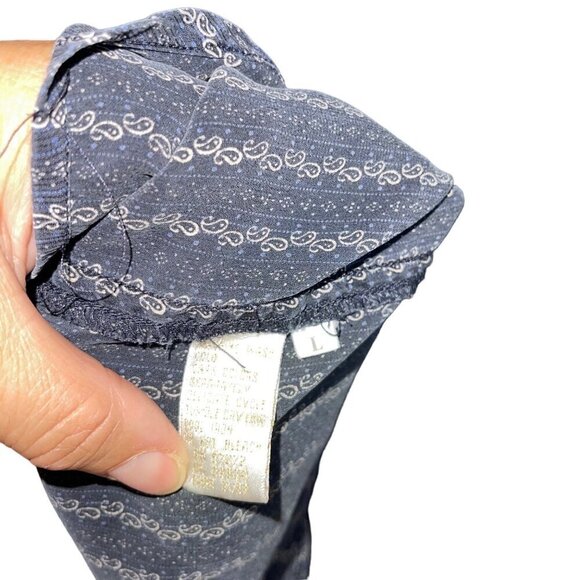 Perry Ellis Vintage 90s Mens Shirt Size Large Gray Button Down Long Sleeve - Picture 8 of 10